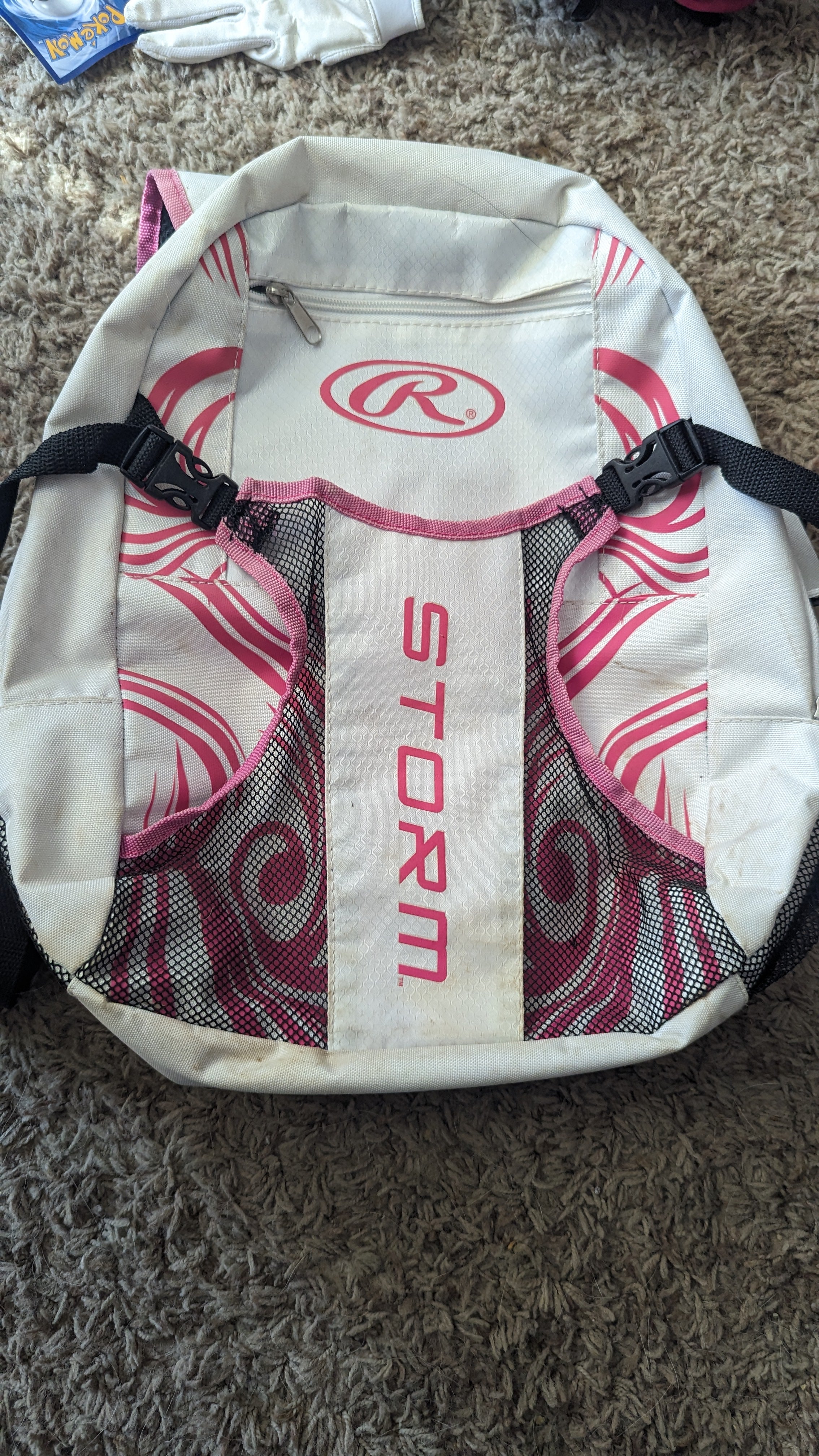 Rawlings Storm Girls T-Ball Softball Batting Bag Backpack - Black/Pink