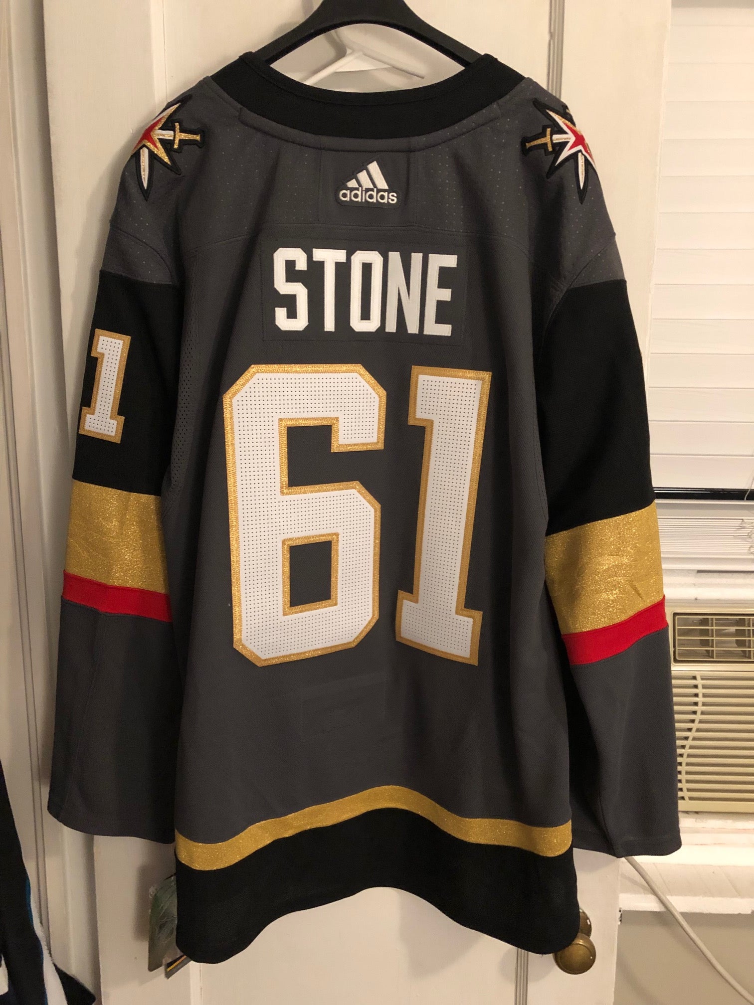 Stone Vegas Golden Knights NWT Custom Home/Gray 3x-Patched Jersey sz 54  ON-ICE Specs!!