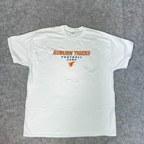 Auburn Tigers Mens Shirt Extra Large White Short Sleeve Tee Sport NCAA Football