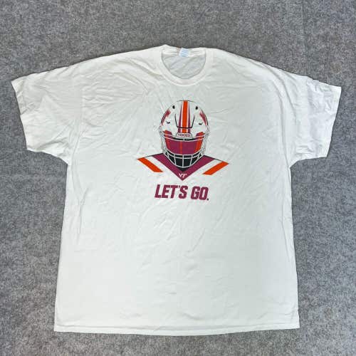 Virginia Tech Hokies Mens Shirt 3XL XXXL White Short Sleeve Tee NCAA Football