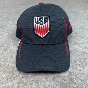 USA Mens Hat Adjustable New Era Blue Red Casual Cap Hook and Loop Cap 9Forty