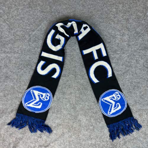Sigma FC Mens Scarf Black Blue Striped Soccer Football Winter Logo Canada Sport