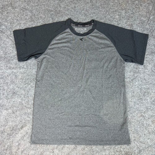 Easton Mens Shirt Medium Gray Short Sleeve Tee Logo Sports Top Baseball Casual