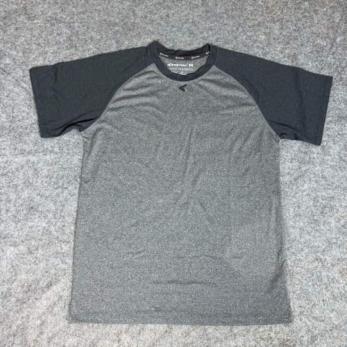 Easton Mens Shirt Medium Gray Short Sleeve Tee Logo Sports Top Baseball Casual
