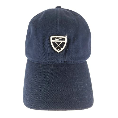 Nike Golf Club Shield Logo Adjustable Hat Cap Swoosh Strap Back Navy Blue