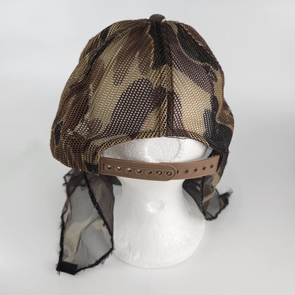 Vintage Jones Style Camo Duck Hunting Bucket Cap Hat Mesh Vented