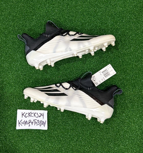 Adidas Adizero Football Cleats White Black EF7610 Mens size 10.5