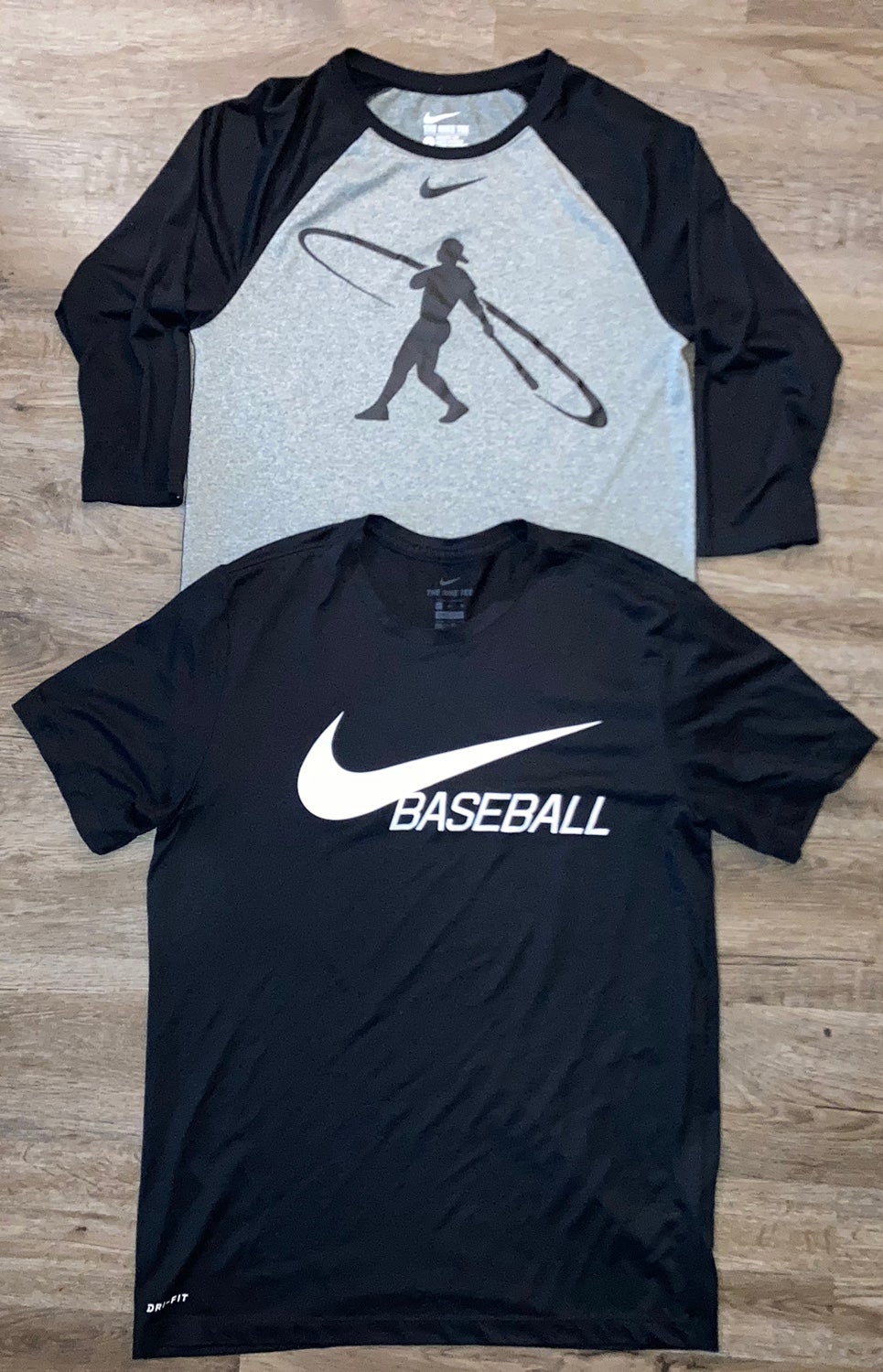 Small/Medium) 2 New Nike Baseball Dri-FIT Shirts