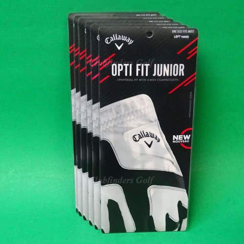 NEW Callaway Opti Fit 19 Junior One Size Left Golf Gloves LOT OF 6