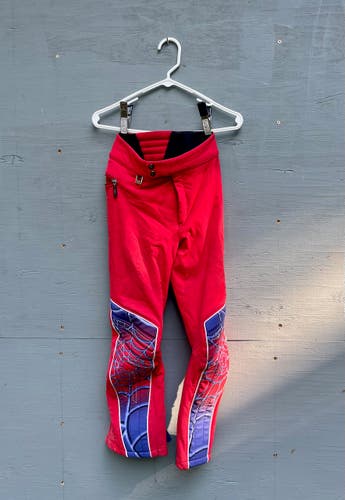 Red Unisex Youth Used Size 12 Spyder Padded Race Stretch Pants Ski Pants