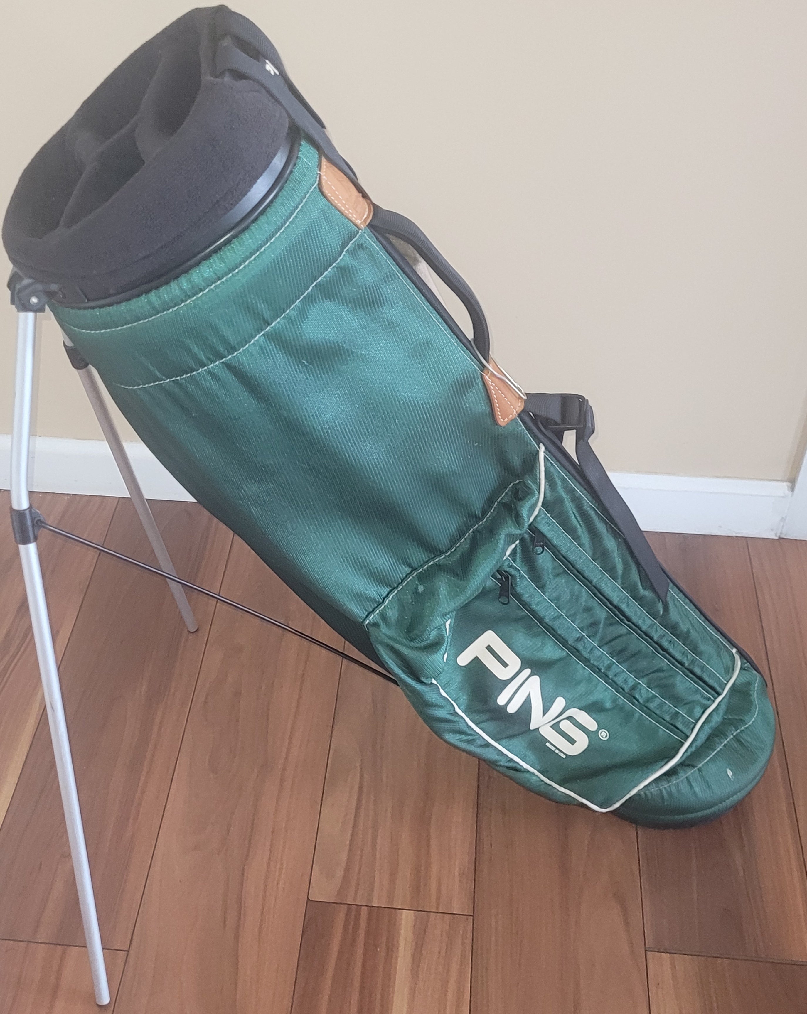 PING Karsten Hoofer Single Strap 4-Divider Vintage Golf Stand Bag Green Blue