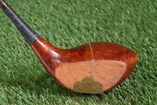 VINTAGE ALLIED WHIPPET SUPPLE SHAFTED CROSSHATCH FACE PERSIMMON 1 WOOD LEFT HAND
