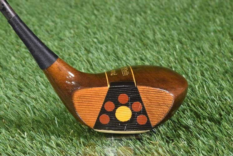 VINTAGE GOLD SMITH KENWOOD DRIVER FANCY FACE PERSIMMON WOOD ~ LEFT HANDED