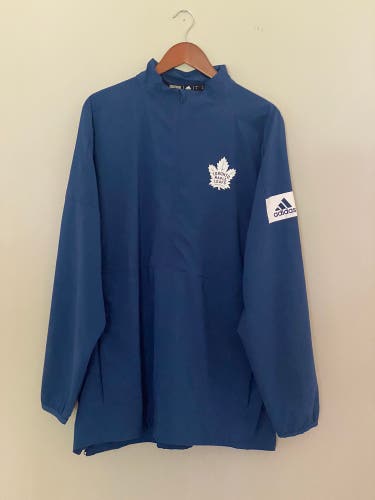 Toronto Maple Leafs 1/4 zip jacket men's LARGE Adidas Game Mode NHL