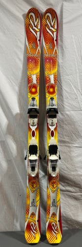 K2 Pure 156cm 119-72-103 r=12m Women's Rocker Skis Marker Bindings TUNED