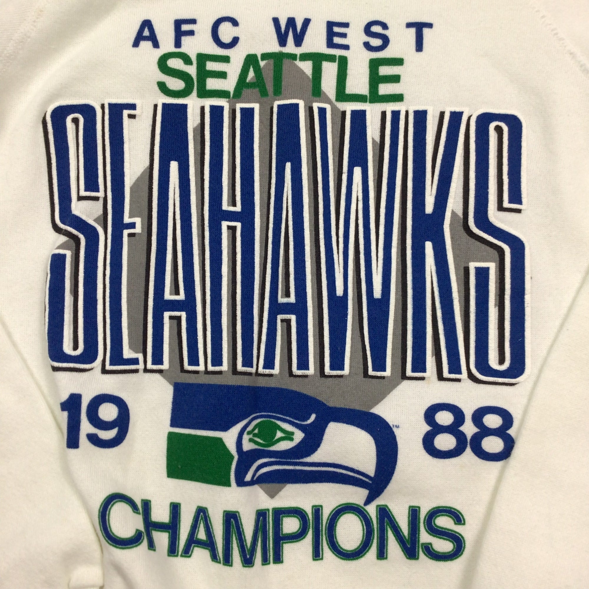 Seattle Seahawks Vintage AFC WEST 1988 Logo 7 Single Stitch