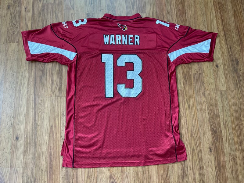 Arizona Cardinals Jersey #13 Kurt Warner Reebok Red Shirt Size L NFL  Football