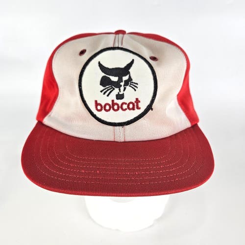 Vintage BOBCAT Patch Snapback Trucker Hat Cap Red