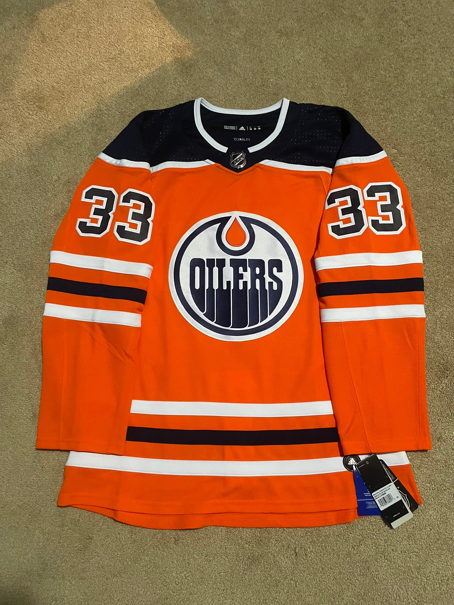 Edmonton Oilers Talbot #33 Adidas Authentic NHL Hockey Jersey Size