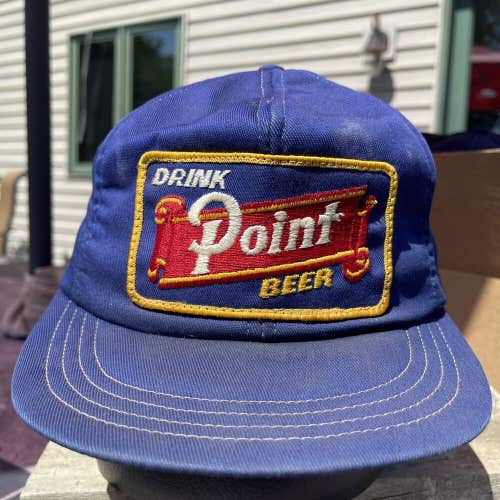 Vintage Stevens Point Brewery "DRINK POINT BEER" Snapback Foam Hat Cap Wisconsin