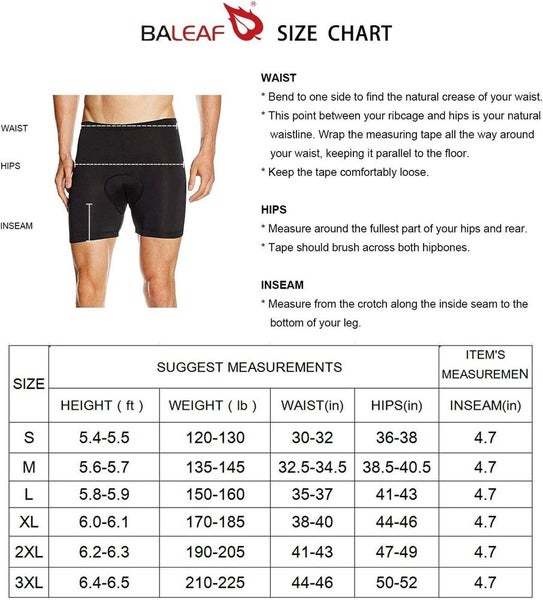 BALEAF Men s 3D Padded Bike Shorts Cycling Underwear MTB Liner 2