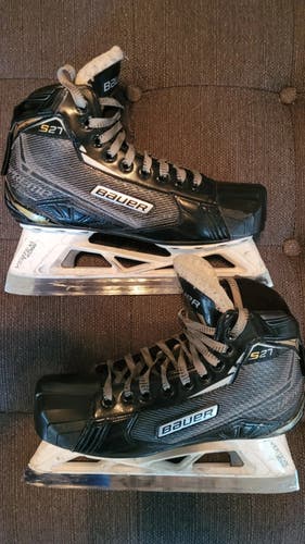Junior Used Bauer Supreme S27 Hockey Goalie Skates Regular Width Size 5