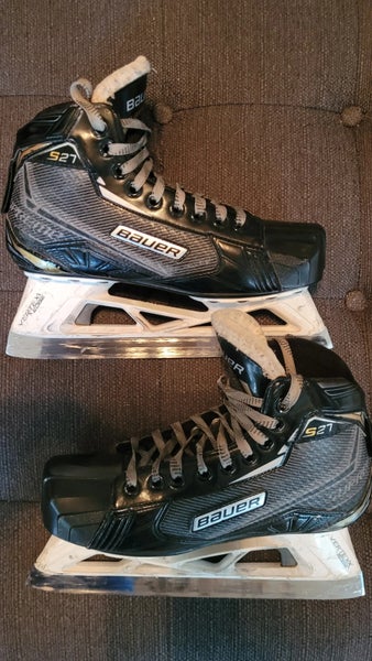 Junior Used Bauer Supreme S27 Hockey Goalie Skates Regular Width Size 5