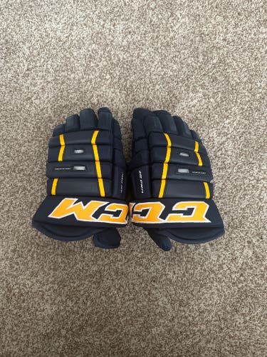 *USED* CCM 14"  Navy And Gold Tacks 4 Roll Pro Gloves