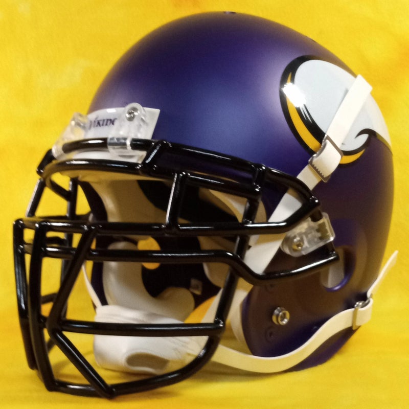 Minnesota Vikings CUSTOM Matte Black - Metallic Gold Mini Football Helmet