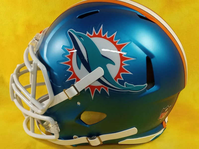 ***CUSTOM*** MIAMI DOLPHINS Full Size NFL Riddell SPEED Football Helmet