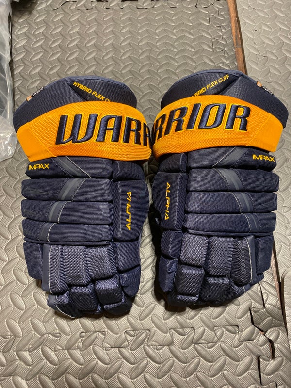 New Warrior 15" Alpha Pro Gloves Navy/ Yellow