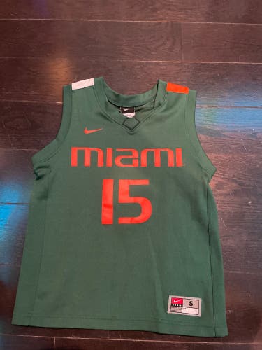 Miami Hurricanes “15” Nike Green Basketball Jersey