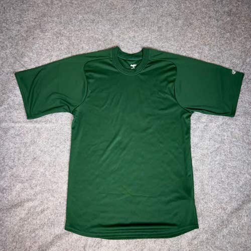 Rawlings Mens Shirt Medium Green Short Sleeve Sports Gym Solid Logo Baseball Top