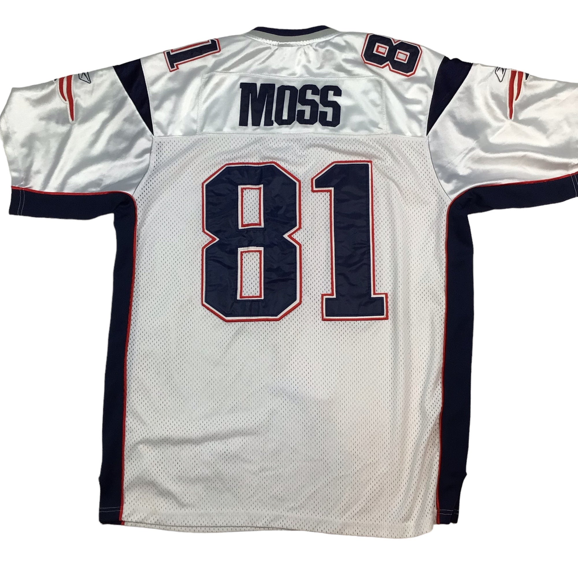 00's Randy Moss New England Patriots Reebok Swingman NFL Jersey Size Medium  – Rare VNTG