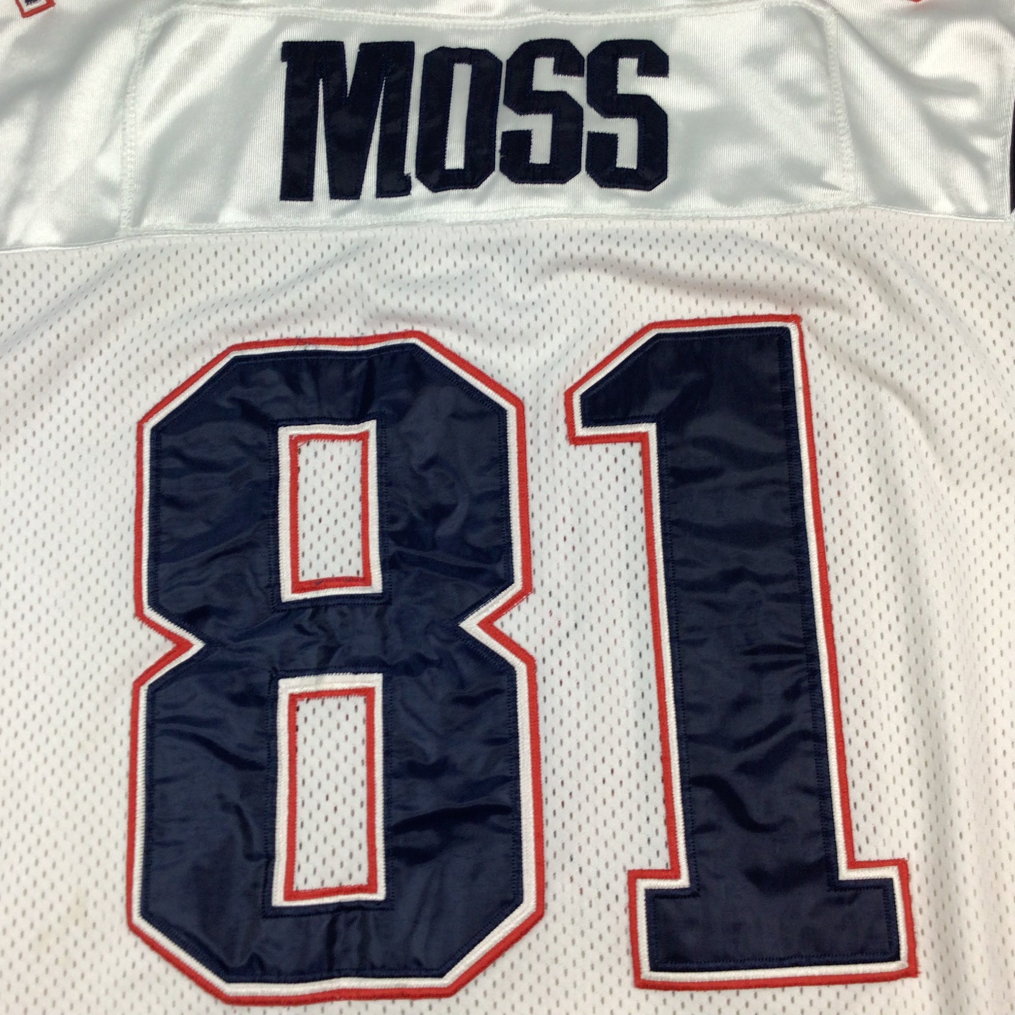 New England Patriots #81 Randy Moss Throwback Replica Jersey - Blue