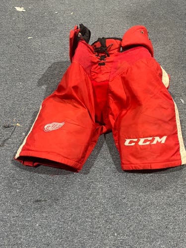 Game Used Red CCM HPTK Pro Stock Pants Detroit Red Wings Large