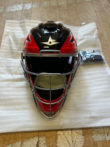 New All-Star MVP2500-TT Catcher's Mask Black/Scarlet