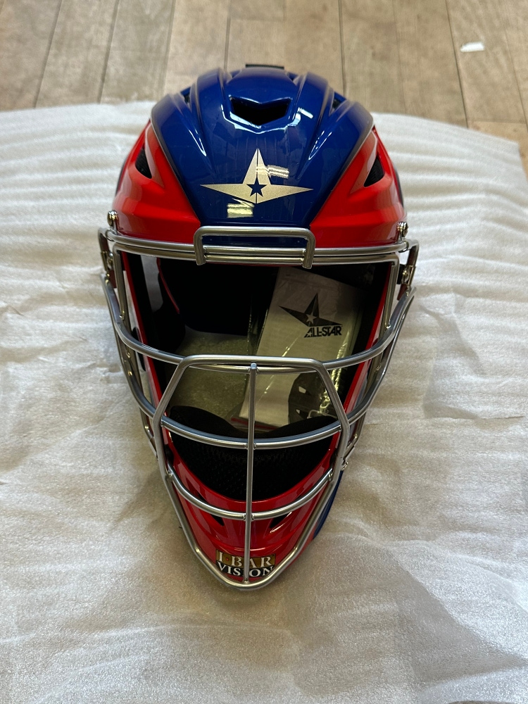 New All-Star MVP2510-TT Catcher's Mask Royal/Scarlet