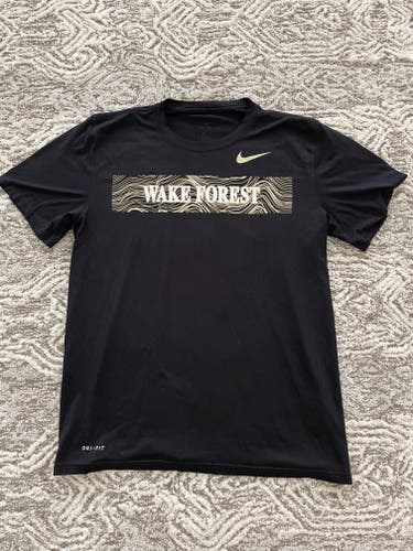 New Black Wake Forest Large Men's Nike Dri-Fit Shirt