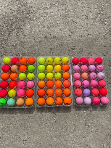 72 Used colored golf balls