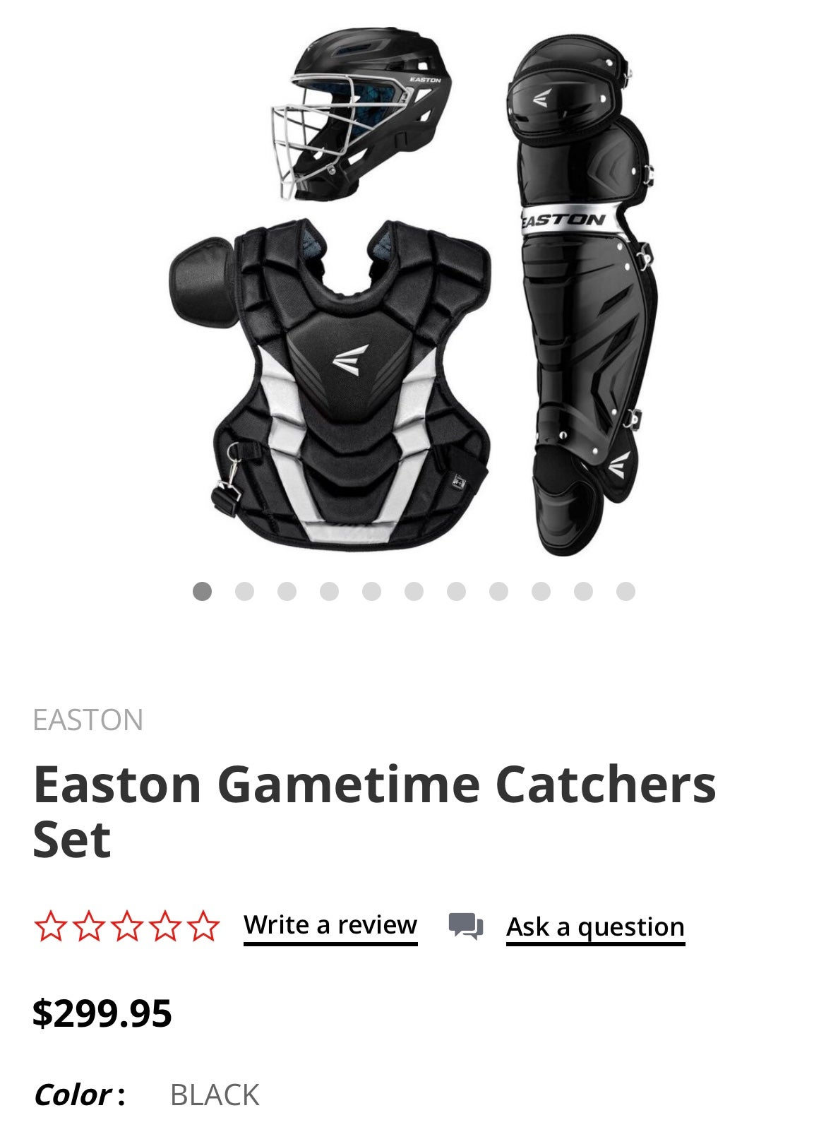 Easton Gametime Catcher's Box Set, Baseball Catcher's Gear