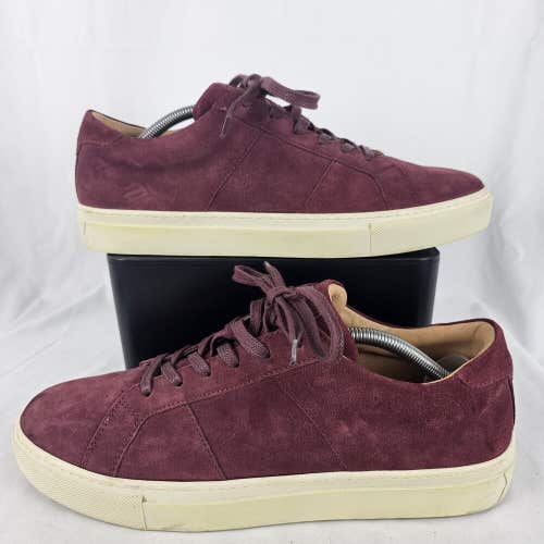 Greats Brooklyn Italy Made Luxury Burgundy Suede Lace Up Mens Sneakers Size 10.5