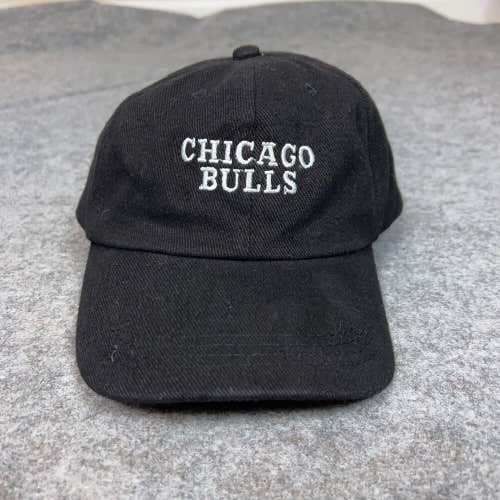 Chicago Bulls Mens Hat Adjustable Black White Cap Logo Sports NBA Basketball