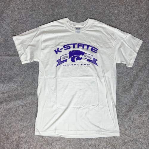 Kansas State Wildcats Mens Shirt Medium White Short Sleeve Tee Top NCAA Football