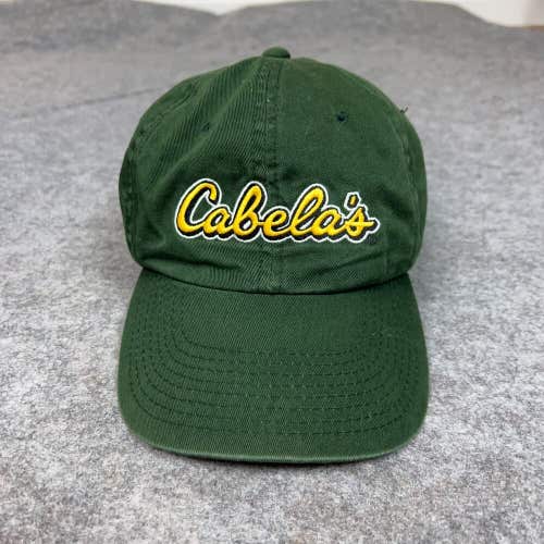 Cabelas Mens Hat Adjustable Green Gold Cap Outdoor Logo Casual Store Solid Top