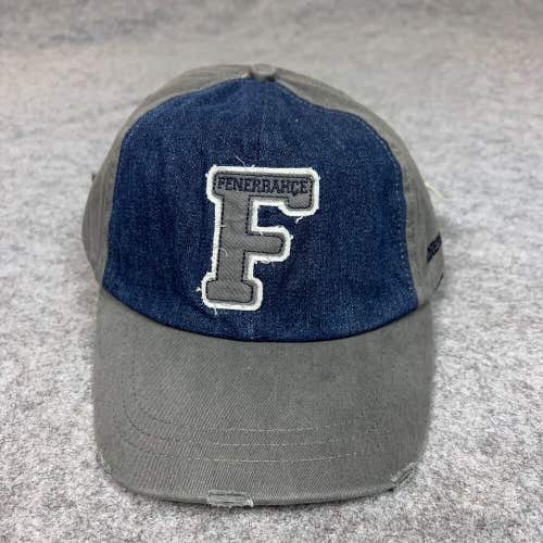 Fenerbahce Mens Hat Adjustable Gray Navy Casual Cap Retro Distressed Cap NWT