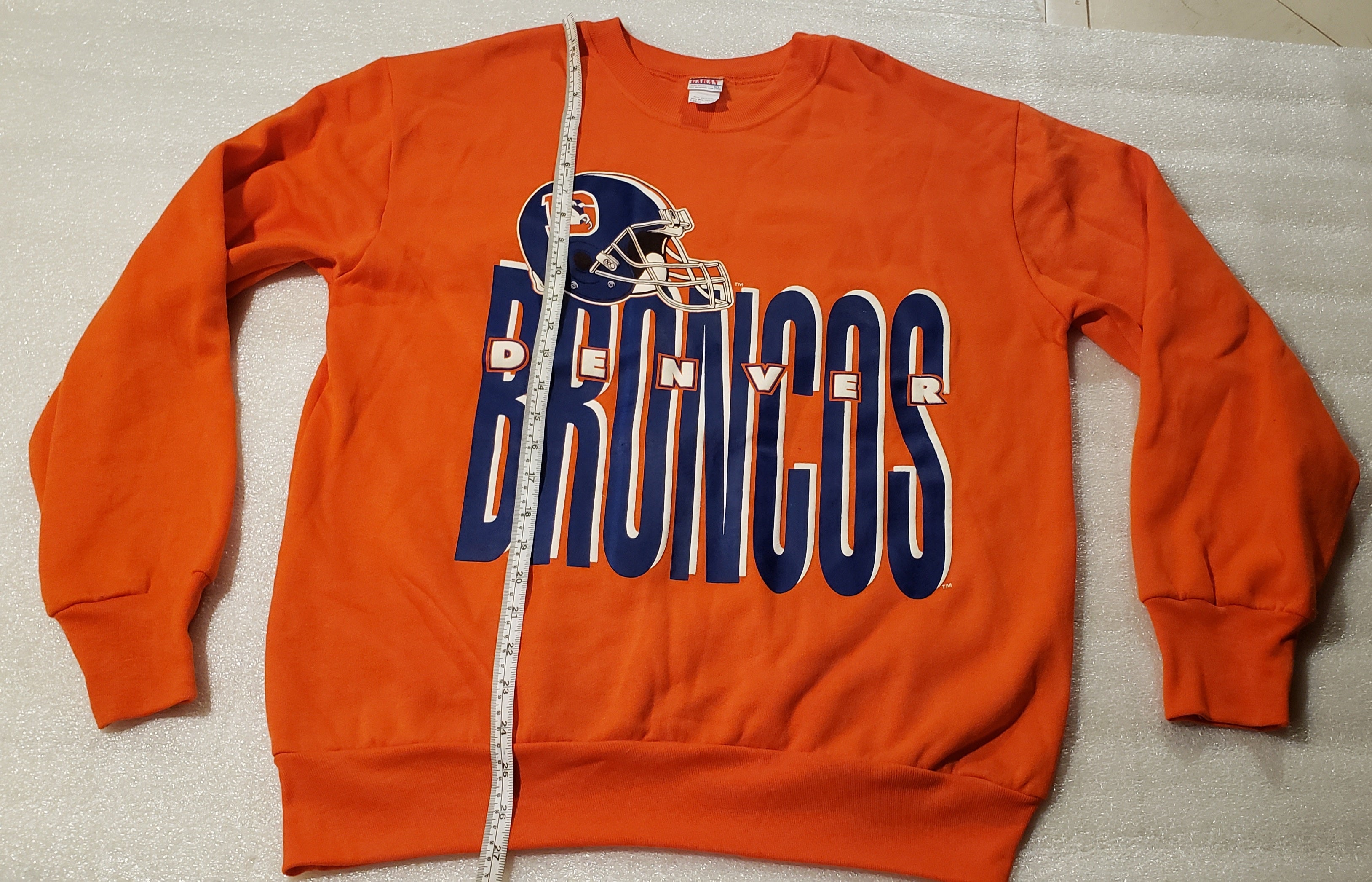 Denver Broncos Crest Crewneck from Homage. | Officially Licensed Vintage NFL Apparel from Homage Pro Shop.