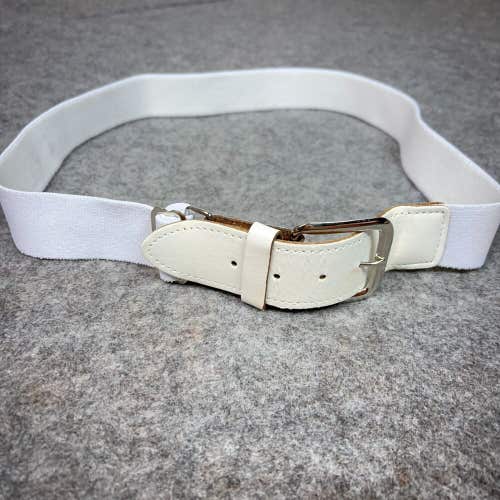 Baseball Mens Belt White Adjustable Sports Stretch Softball Casual Team Solid