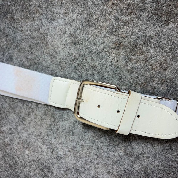 Baseball Mens Belt White Adjustable Sports Stretch Softball Casual Team Solid