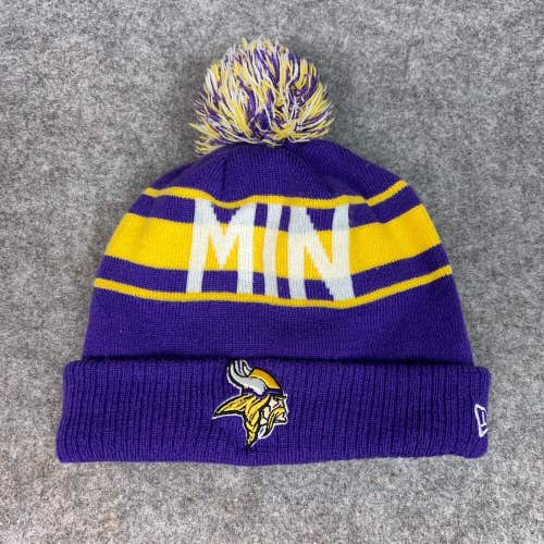 Minnesota Vikings Mens Hat Beanie New Era Purple Gold Pom Lined NFL Football A1